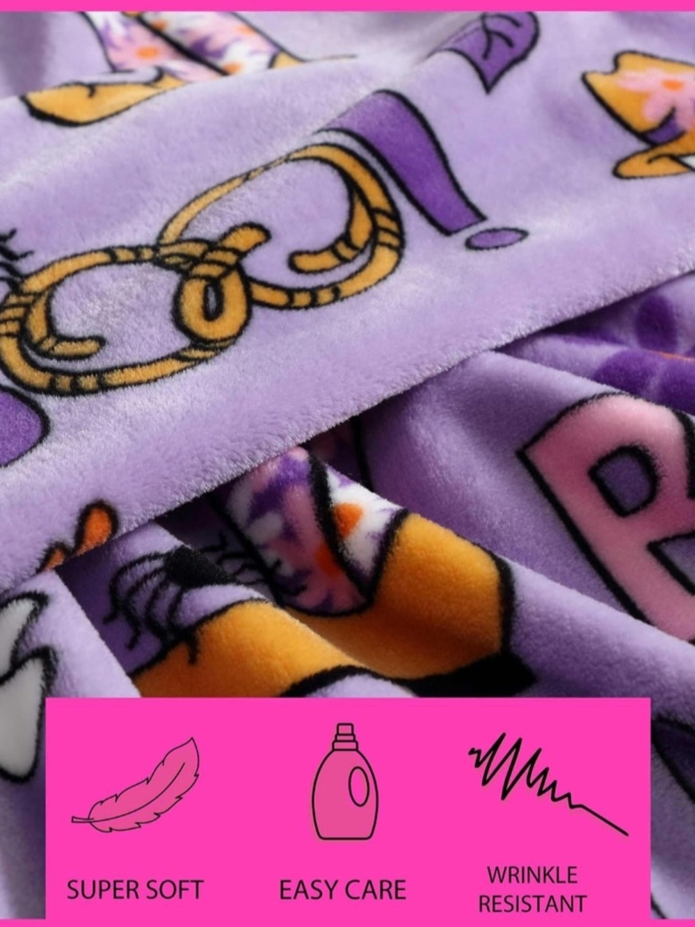 Halloween Ghost Plush Throw Blanket in Purple - Picture 6 of 7